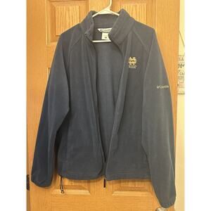 Columbia Notre Dame Fighting Irish Fleece Jacket Womens XL Navy Full Zip